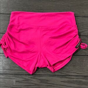 NWT Yogabela Lulu High Waist side string Hot Pink yoga Shorts